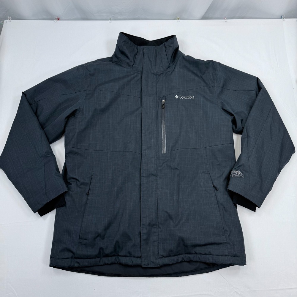Columbia Alpine Action Omni Heat Ski Jacket Mens Large Gray Full Zip Winter Coat